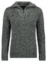 Ragman Troyer Zip Cotton Knit Pullover Elbow Patches Trui Grijs