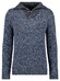 Ragman Troyer Zip Cotton Knit Pullover Elbow Patches Trui Mocca-Blue