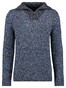 Ragman Troyer Zip Cotton Knit Pullover Elbow Patches Trui Mocca-Blue
