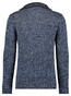 Ragman Troyer Zip Cotton Knit Pullover Elbow Patches Trui Mocca-Blue