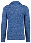 Ragman Troyer Zip Cotton Knit Pullover Elbow Patches Trui Royal Blue-Ecru