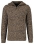 Ragman Troyer Zip Cotton Knit Pullover Elbow Patches Trui Taupe-Grijs