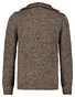 Ragman Troyer Zip Cotton Knit Pullover Elbow Patches Trui Taupe-Grijs