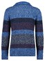 Ragman Troyer Zip Cotton Stripe Knit Trui Royal Blue