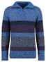 Ragman Troyer Zip Cotton Stripe Knit Trui Royal Blue