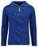 Ragman Troyer Zip Two Tone High Texture Rib Knit Trui Midnight Blue