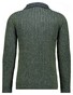Ragman Troyer Zip Two Tone High Texture Rib Knit Trui Mosgroen
