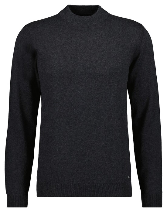 Ragman Turtleneck Knitted Cotton Cashmere Trui Antraciet