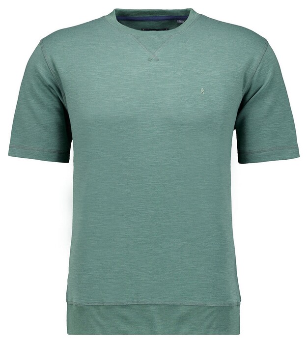 Ragman Two-Tone Short Sleeve Round Neck Sweat Trui Groen