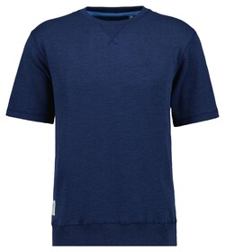 Ragman Two-Tone Short Sleeve Round Neck Sweat Trui Jeans Blauw