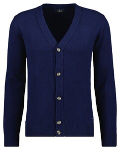 Ragman Uni Color Merino Cashmere Button Cardigan Marine