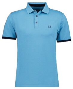 Ragman Uni Color Piqué Dry Fit Finish Polo Blauw Melange