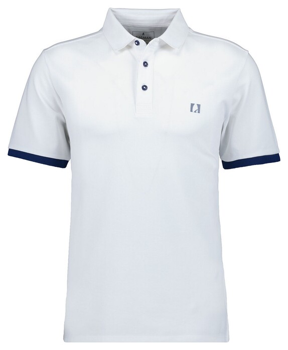 Ragman Uni Color Piqué Dry Fit Finish Polo Wit