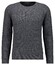 Ragman Uni Color Round Neck Merino Cashmere Structure Rib Knit Trui Antraciet
