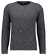 Ragman Uni Color Round Neck Merino Cashmere Structure Rib Knit Trui Antraciet