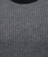 Ragman Uni Color Round Neck Merino Cashmere Structure Rib Knit Trui Antraciet
