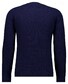 Ragman Uni Color Round Neck Merino Cashmere Structure Rib Knit Trui Marine