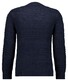 Ragman Uni Color Round Neck Patterned Structure Knit Pullover Marine