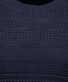 Ragman Uni Color Round Neck Patterned Structure Knit Trui Marine