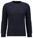 Ragman Uni Color Round Neck Patterned Structure Knit Trui Marine