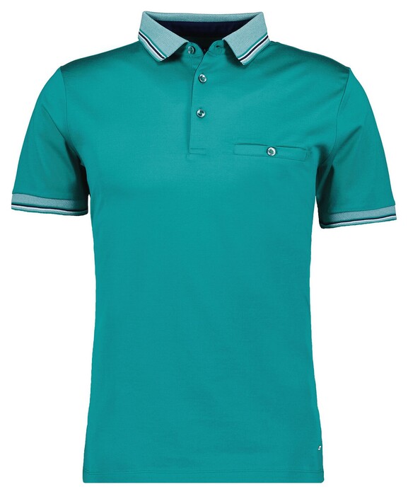 Ragman Uni Contrast Detail Mercerized Cotton Polo Emerald