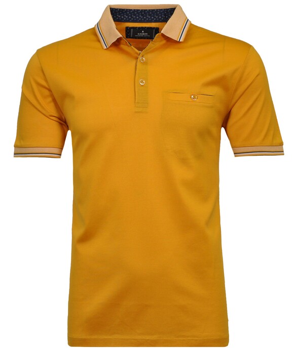 Ragman Uni Contrast Detail Mercerized Cotton Polo Maisgeel