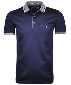 Ragman Uni Contrast Detail Mercerized Cotton Polo Marine