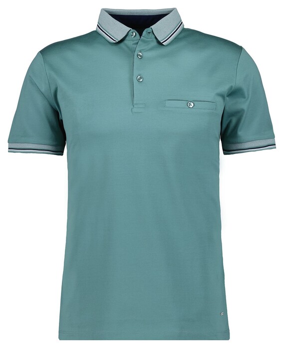 Ragman Uni Contrast Detail Mercerized Cotton Polo Mint