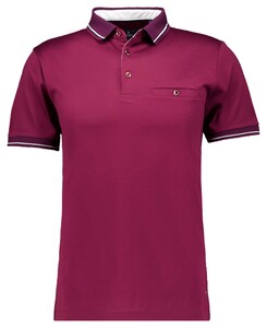 Ragman Uni Contrast Detail Mercerized Cotton Polo Mulberry