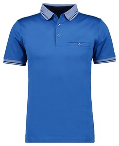 Ragman Uni Contrast Detail Mercerized Cotton Polo Royal Blue