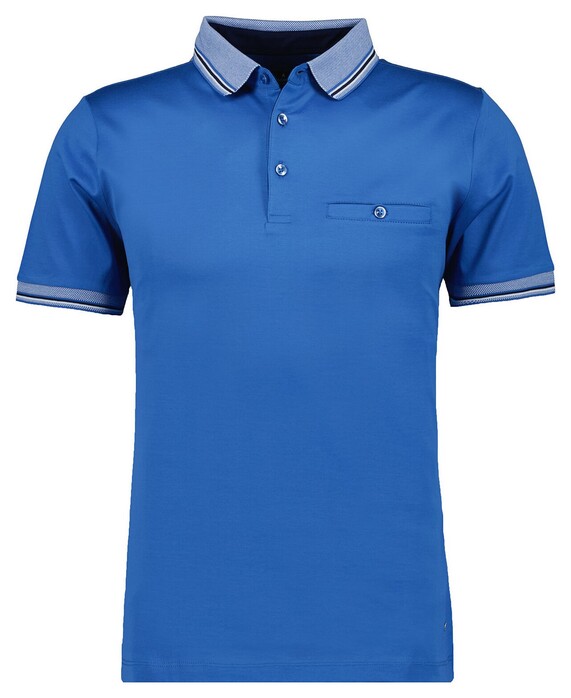 Ragman Uni Contrast Detail Mercerized Cotton Polo Royal Blue