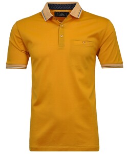 Ragman Uni Contrast Detail Mercerized Cotton Poloshirt Corn Yellow