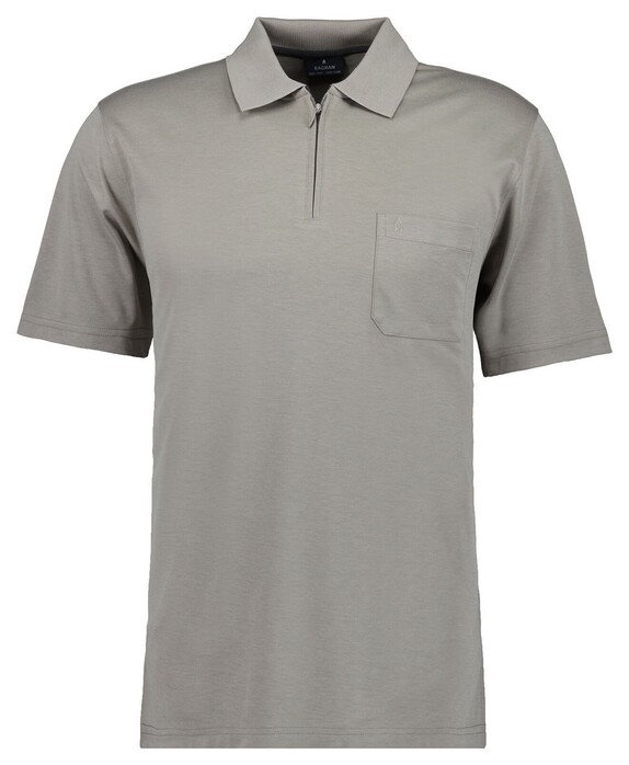 Ragman Uni Easy Care Zipper Poloshirt Pima Cotton Mix Beige