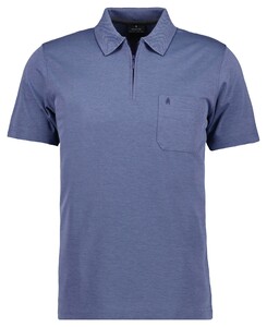 Ragman Uni Easy Care Zipper Poloshirt Pima Cotton Mix Blue Turquoise