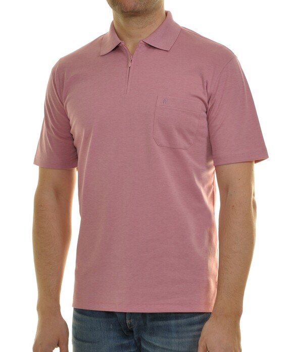 Ragman Uni Easy Care Zipper Poloshirt Pima Cotton Mix Hummer