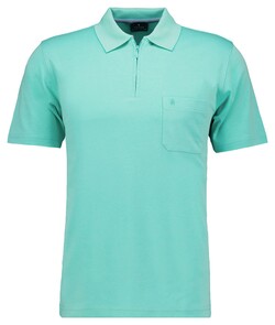 Ragman Uni Easy Care Zipper Poloshirt Pima Cotton Mix Light Jade