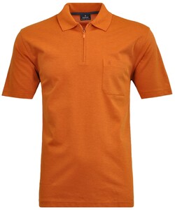 Ragman Uni Easy Care Zipper Poloshirt Pima Cotton Mix Light Terra