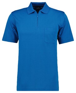 Ragman Uni Easy Care Zipper Poloshirt Pima Cotton Mix Turquoise