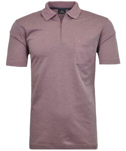 Ragman Uni Easy Care Zipper Poloshirt Pima Cotton Mix Vintage Red