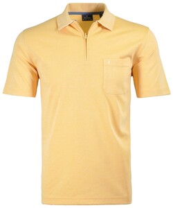 Ragman Uni Easy Care Zipper Poloshirt Pima Cotton Mix Yellow
