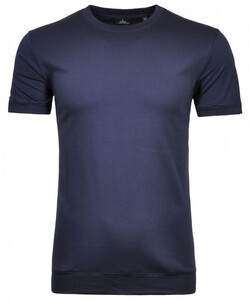 Ragman Uni Round Neck Pima Cotton with Cuffs T-Shirt Dark Evening Blue