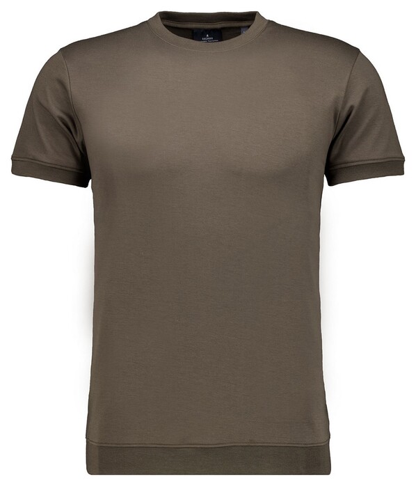 Ragman Uni Round Neck Pima Cotton with Cuffs T-Shirt Mocca
