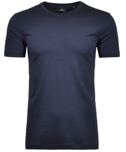 Ragman Uni Solid Round Neck Pima Cotton T-Shirt Donker Blauw