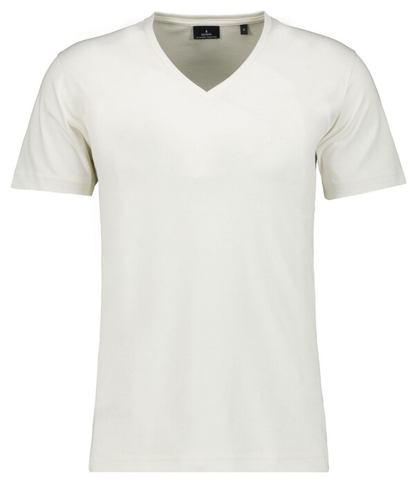 Ragman Uni Solid V-Neck Pima Cotton T-Shirt Ecru