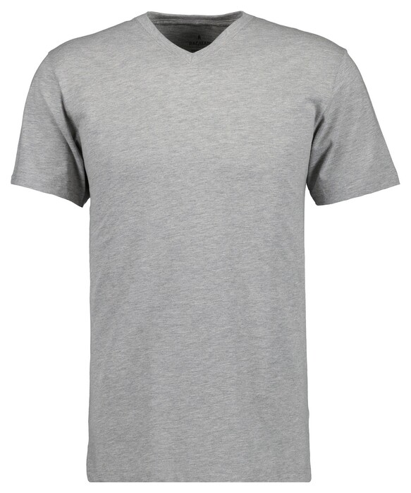 Ragman Uni V-Neck Single Jersey T-Shirt Grijs Melange