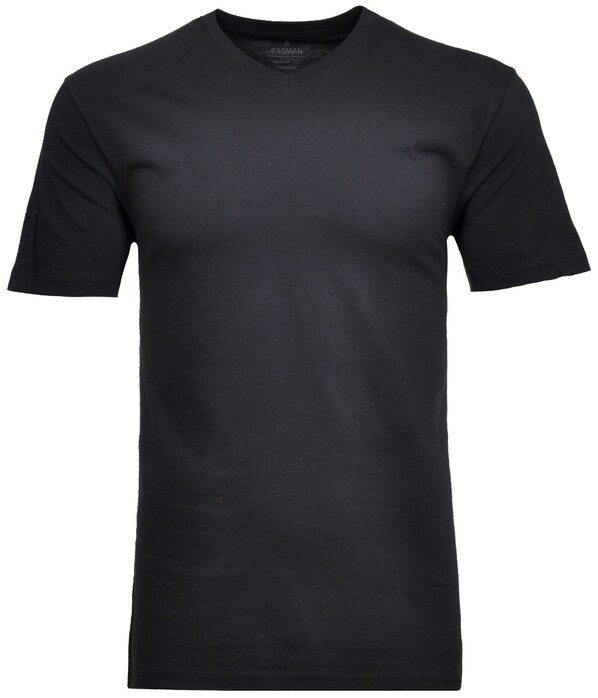 Ragman Uni V-Neck Single Jersey T-Shirt Marine