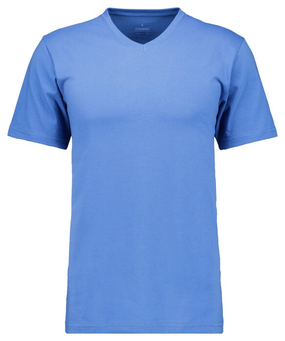 Ragman Uni V-Neck Single Jersey T-Shirt Royal Blue