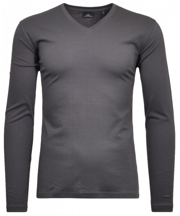 Ragman V-Neck Pima Cotton Luxury Longsleeve T-Shirt Leisteen