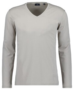 Ragman V-Neck Pima Cotton Luxury Longsleeve T-Shirt Licht Beige