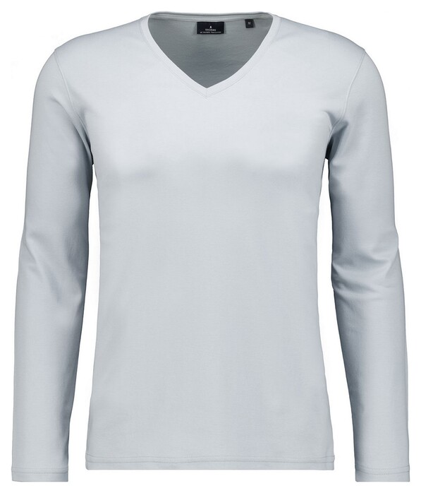 Ragman V-Neck Pima Cotton Luxury Longsleeve T-Shirt Light Silver